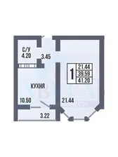 Продам однокомнатную квартиру в новостройке 41.0 м² этаж 15/17 город Оренбург улица Березка 19/2 «Ботанический сад» жилой комплекс городской округ Оренбург