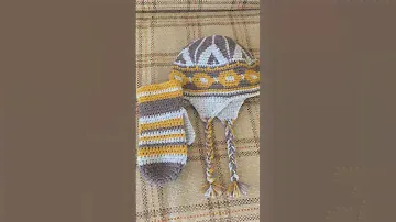 Шапочка и варежка для бани, сауны #crochet #knitting #handmade